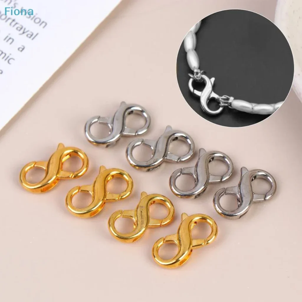 ✔10Pcs Figure Eight Closure Clasps Lobster Clasp For Key Ring Necklace Chain Connector Hook DIY Accessories For Jewelry Finding