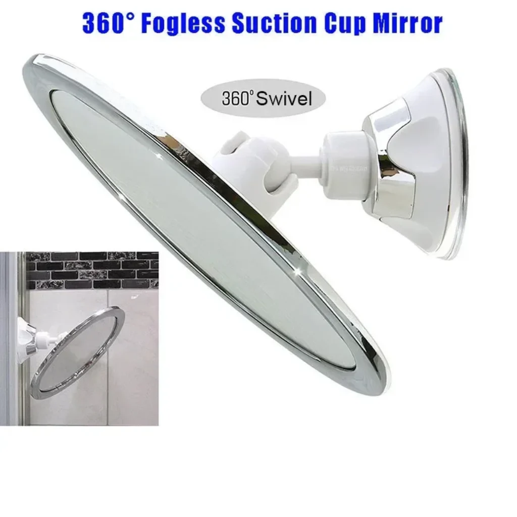 Fogless Makeup Mirror With Holder Suction Cup 360 Rotation Shower Shave Round Mirrors Bathroom Mirrors Washroom Fog Free New[]0