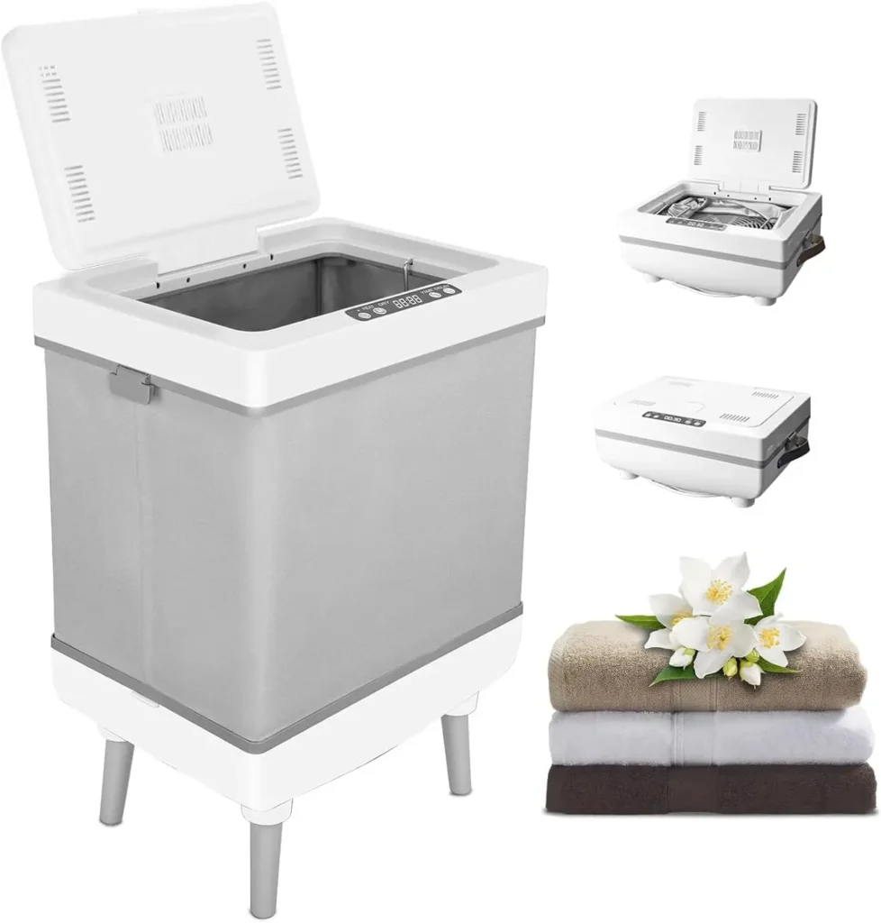 Foldable Towel Warmer & Dryer Bucket, 35L Electric Hot Cabinet for Bathroom Spa Salon with Dual Modes Delay Start