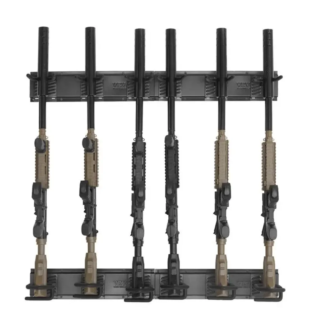 Gun Rack, Indoor Gun Rack Wall Mount, 6-Slot Vertical Rifle Shotgun Gun Rack, 180 lb Heavy Duty Metal Wall Gun Rack Display Stand with Soft Padding