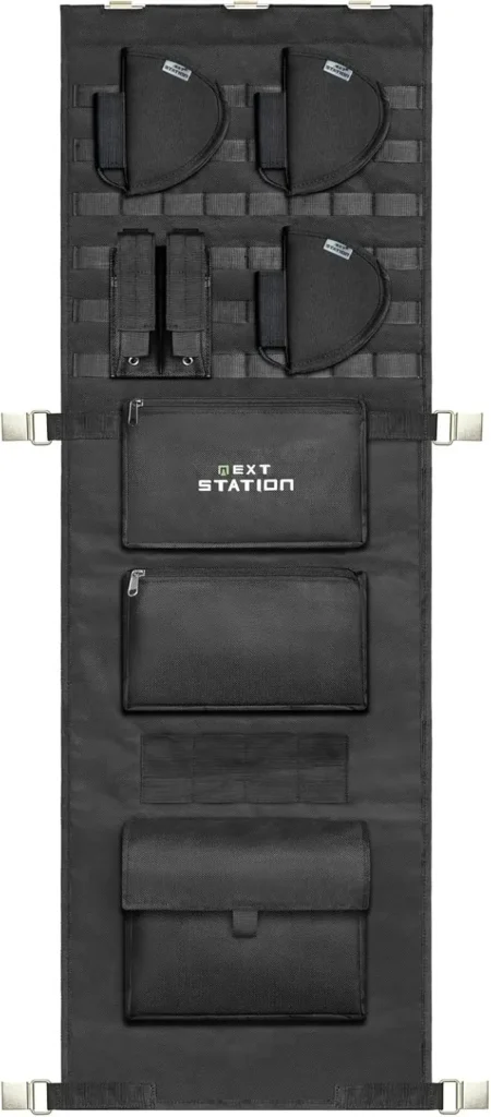 Gun Safe Door Organizer, Molle Panel with Pistol Holders & Mag Pouch, Fits 16.5-22 inch Wide Back Panel