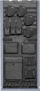 Gun Safe Door Organizer, Molle Panel with Pistol Holders & Mag Pouch, Fits 18.5-25″ Wide, 18Wx46.5H