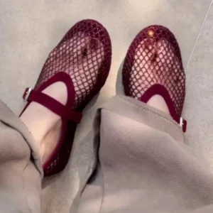 Hollow Rhinestone Baotou Sandals Women 2026 Fishing Net