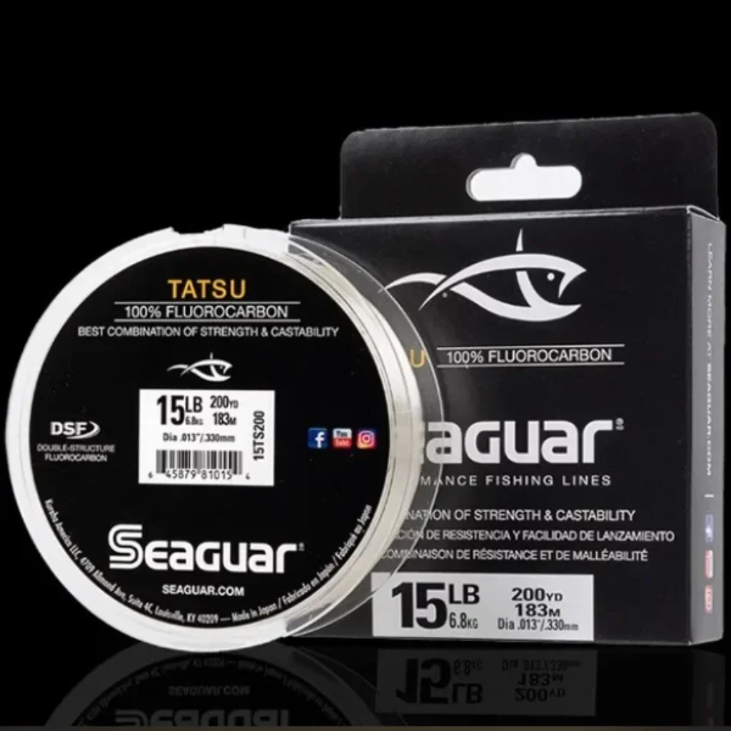 JAPAN Import Strong and Soft SEAGUAR TATSU 183M 6LB-15LB Fluorocarbon Fishing Line Carbon Fiber Bass Lure Line