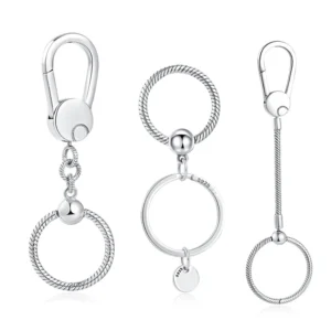 Keychain Authentic 925 Sterling Silver Moments Bag Charm Holder Key Ring Set Fit Original Charms for Women Jewelry