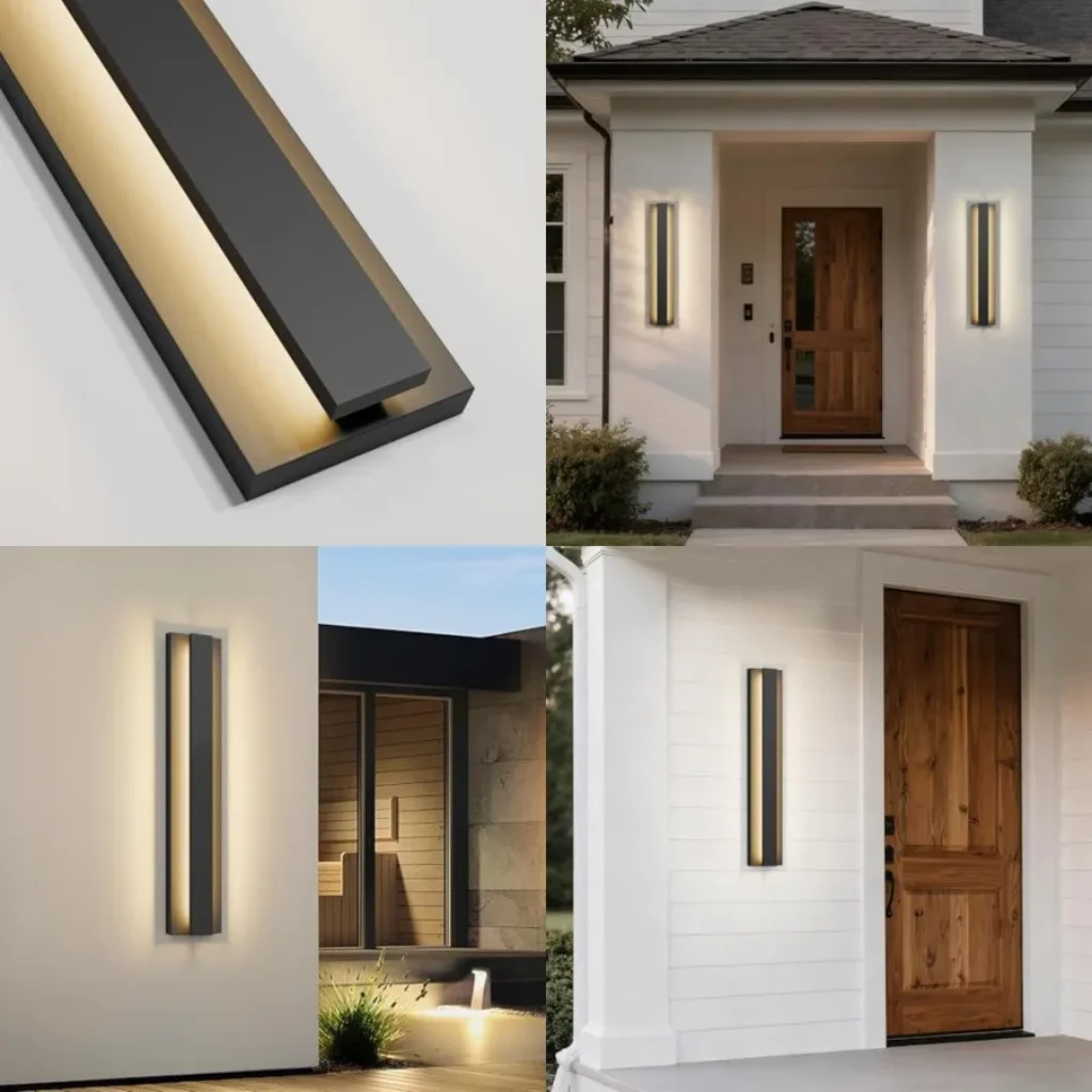 LamQee 23.6 ch Modern Outdoor Wall Light Exterior Lightg Fixtures, 3000K 24W LED Contemporary Outdoor Sconces Wall Lightg, Matt