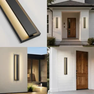 LamQee 23.6 ch Modern Outdoor Wall Light Exterior Lightg Fixtures, 3000K 24W LED Contemporary Outdoor Sconces Wall Lightg, Matt