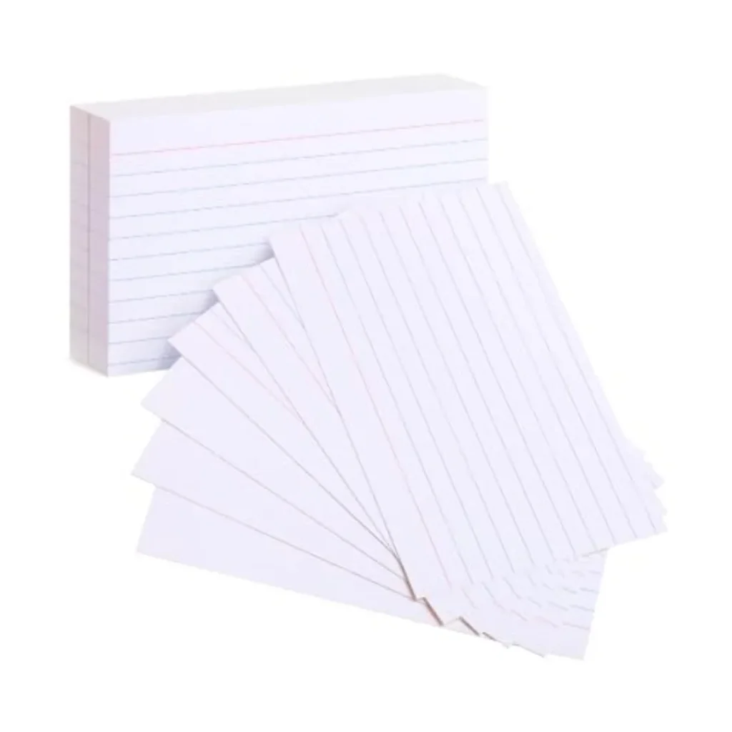 Lined Index Cards 3×5 100 Cards Flash Cards Note Cards Index Card with Black Lines White Background Durable Thick Paper for Stu