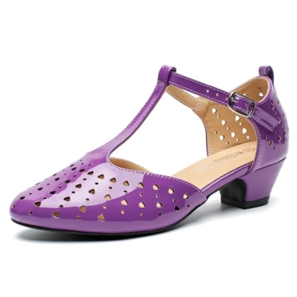 MAIERNISI JESSI Women’s T-Strap Mary Jane Pumps, Low