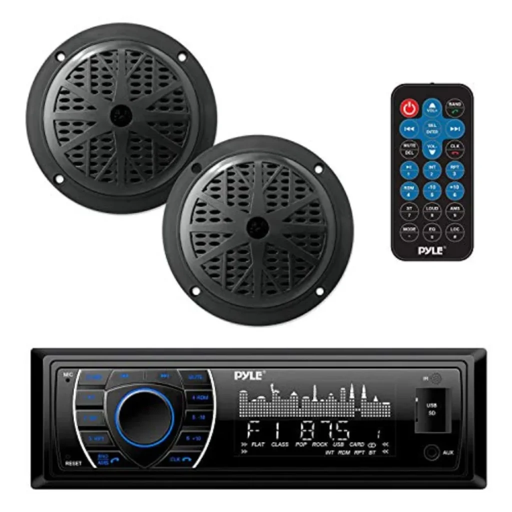 Marine Headunit Receiver Speaker Kit boats: ABS plastic,