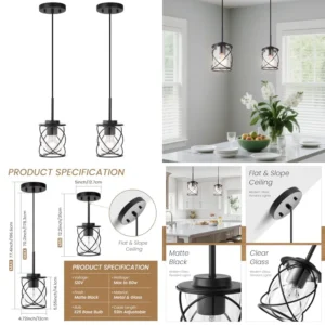 mavcadonf Kitchen Island Light, Pendant Lights Stairwell Lighting Chandelier for Dining Room, Modern Linear Pendant Light for K