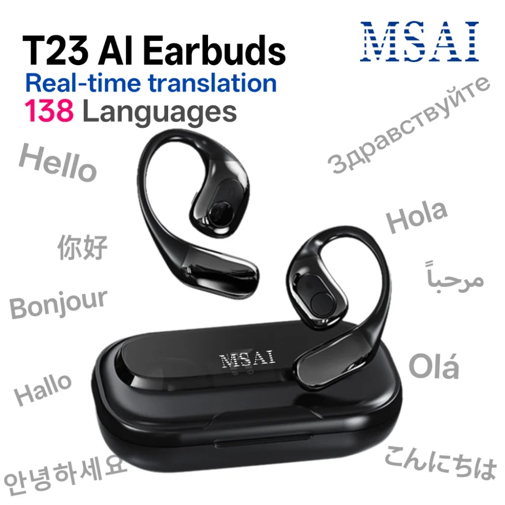 MSAI T23 AI Translator Earbuds 138 Languages Multilingual