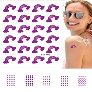 Multi-patten UV Stickers Sunscreen Reapply Waterproof UV Sun