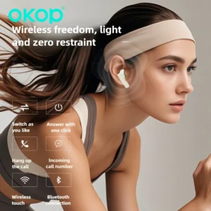 OKOP AI Headset,Wireless Bluetooth Headset,in-ear Noise Canceling Headset,Outdoor
