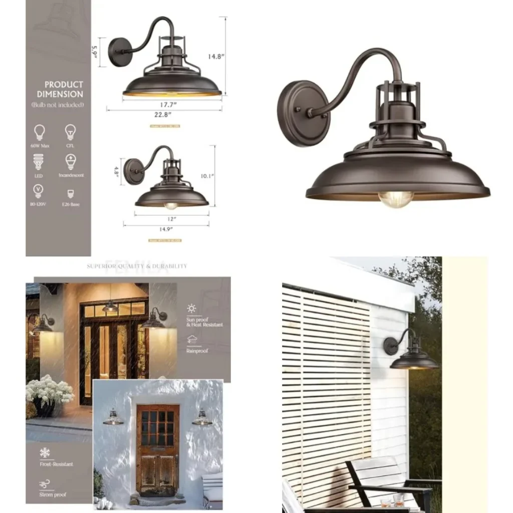 Outdoor Barn Light Fixture, Exterior Lighting Fixtures, Vintage