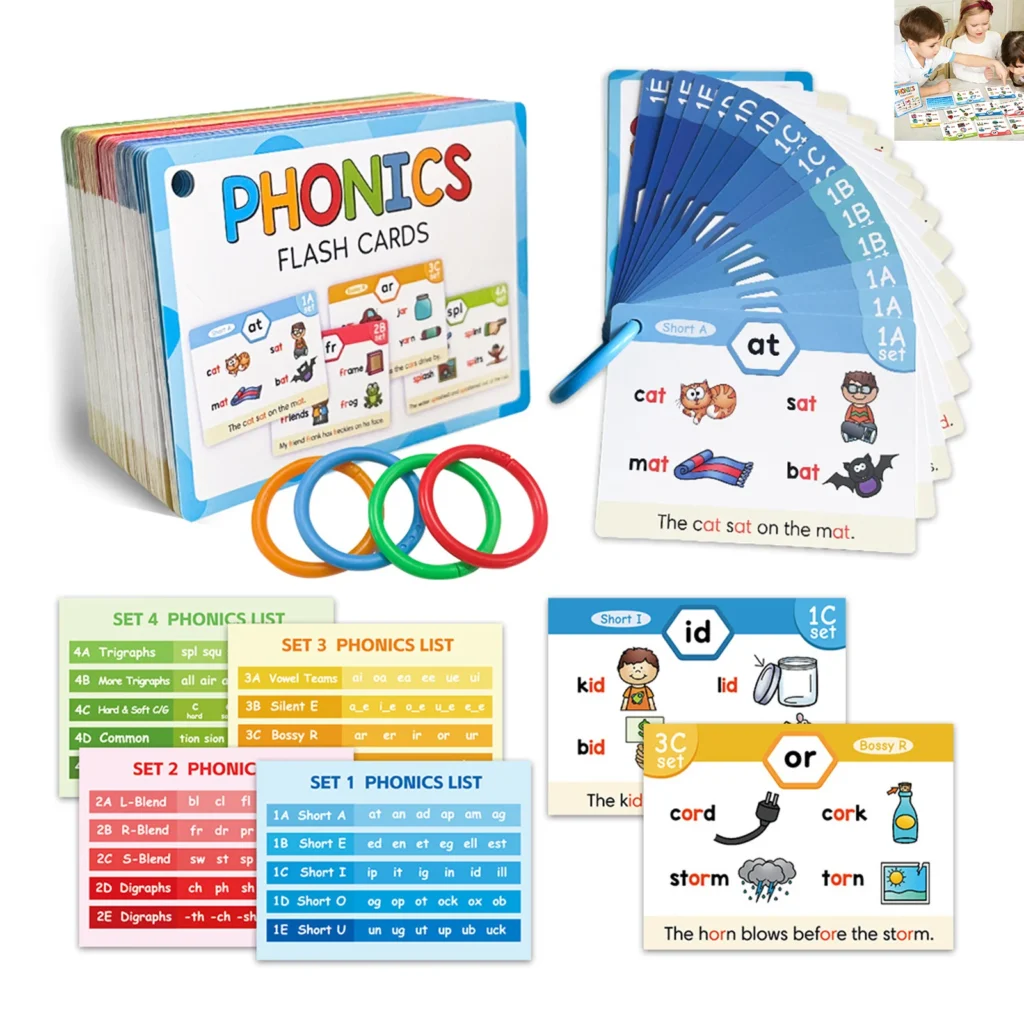 Phonics Flashcards Durable Root Learning Cards Visual Text Memory Enhancement For Classroom Home Study 65 Pieces