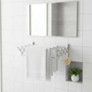 Retractable Towel Rack Multifunctional Stainless Steel Bathroom Rack Stainless Steel Towel Shelf Waterproof for Barbershop