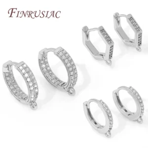 Rhodium-plated Ear Wires,Round Earring Hooks,Earring Fixtures,DIY Women’s Earring Jewelry Making Supplies