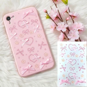 Self Adhesive Diamond Bow Stickers  Embossed Crystal Rhinestones for Cosmetic Card Holder DIY Decor Premium Non Toxic