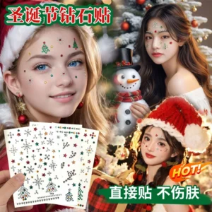 Self Adhesive Diamond Face Stickers Christmas Party Makeup Nail Art Rhinestones Shiny Multicolor Waterproof Premium