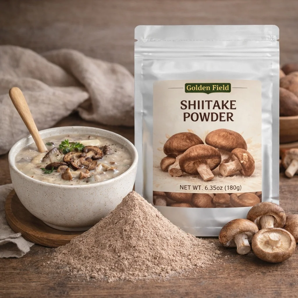Shiitake Powder – Mushroom Powder – Savory Mushroom Taste for Soups, Noodles, Rice Dishes – 6.35oz (180g), Fine Texture, Easy to