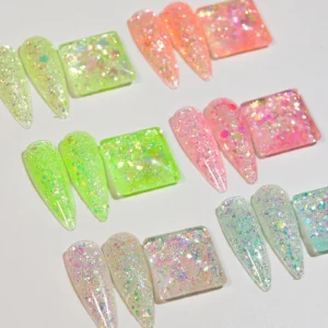 Shimmering Star Nail Sequins Holographic 3D Glitter Flakes Mixed Ring Design Nail Art Decorations Dazzling iridescent Manicure