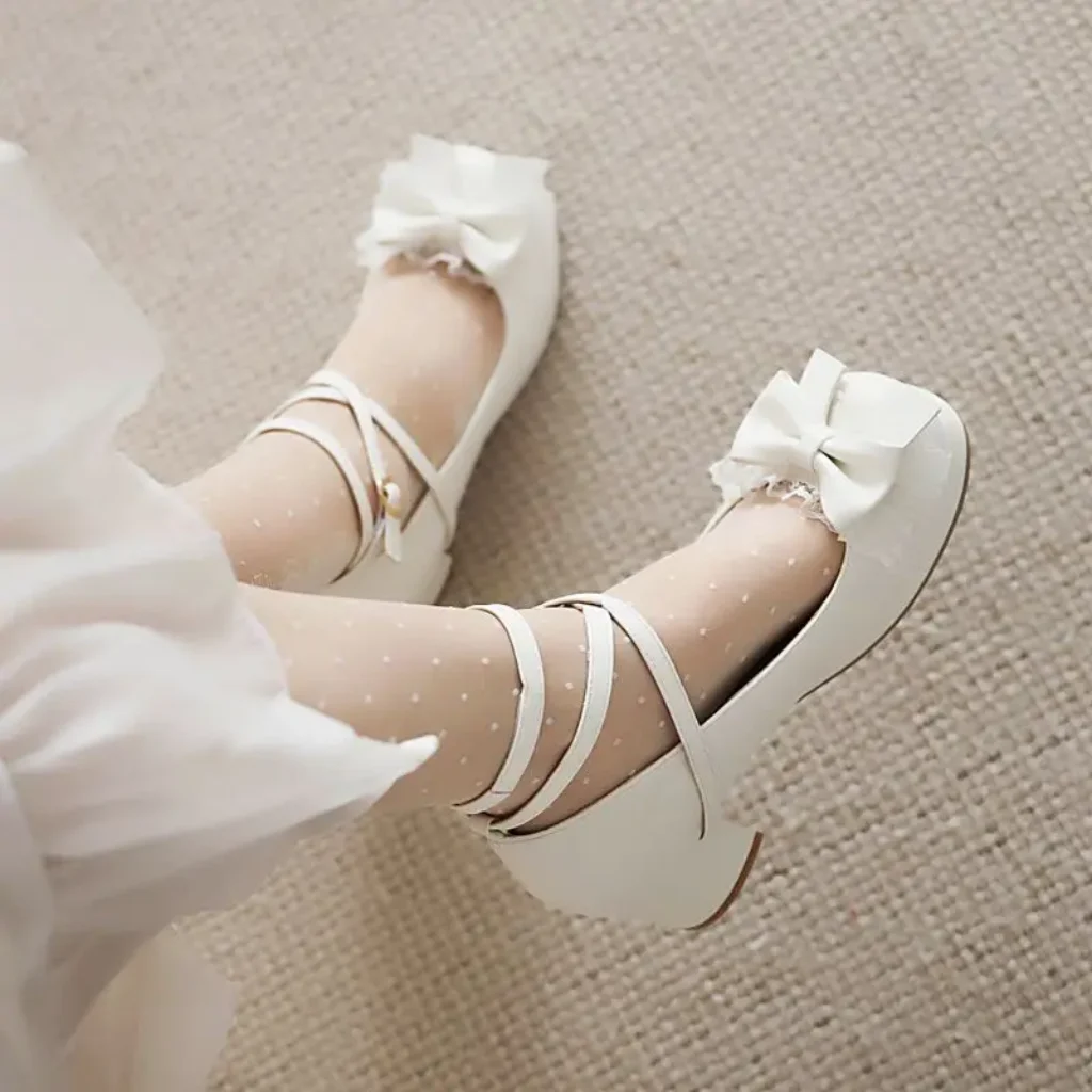 SIMLOVEYO Lolita Style Girls Pumps 28 29 Round