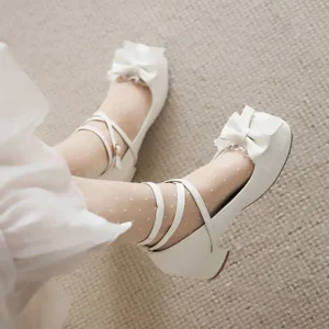 SIMLOVEYO Lolita Style Girls Pumps 28 29 Round