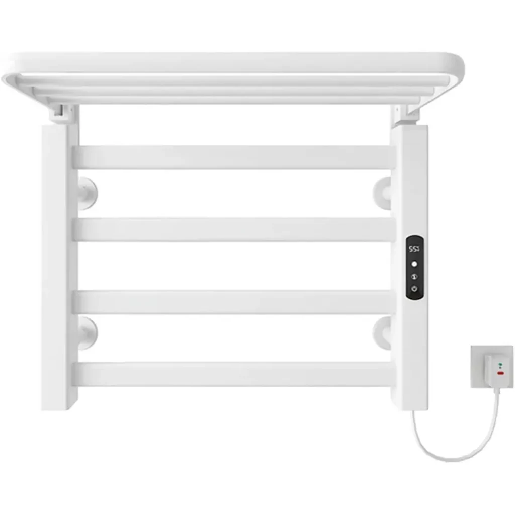Smart Electric Towel Rack, Household Towel Bar Heated Drying Rack with Foldable Storage Rack, Timing, Temperature Adjustment, Di