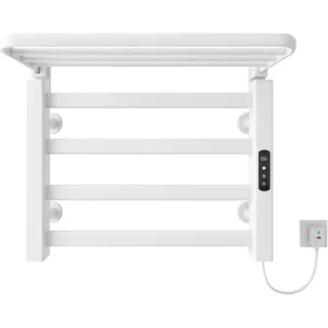 Smart Electric Towel Rack, Household Towel Bar Heated Drying Rack with Foldable Storage Rack, Timing, Temperature Adjustment, Di