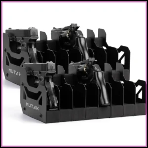 Soft Foam Pistol Rack for Gun Safe, Handgun Stand Organizer, Adjustable Slots, Anti-Scratch, Magnetic Base, 16 Slots