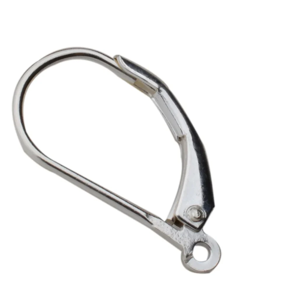 Solid 925 Sterling Silver Hinged French Leverback Eearwire Hook Findings , snap hook for Earring Jewelry DIY