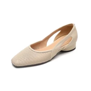 Spring Summer Women’s Breathable Square Toe Low Heel