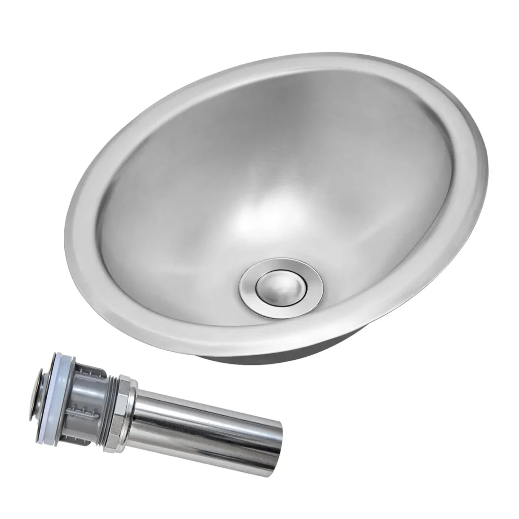 Stainless Steel Oval Bar Sink For RV Outdoor Kitchen Bathroom Laundry With Drain Assembly