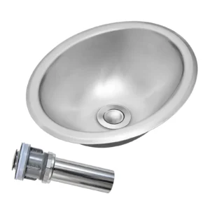 Stainless Steel Oval Bar Sink For RV Outdoor Kitchen Bathroom Laundry With Drain Assembly