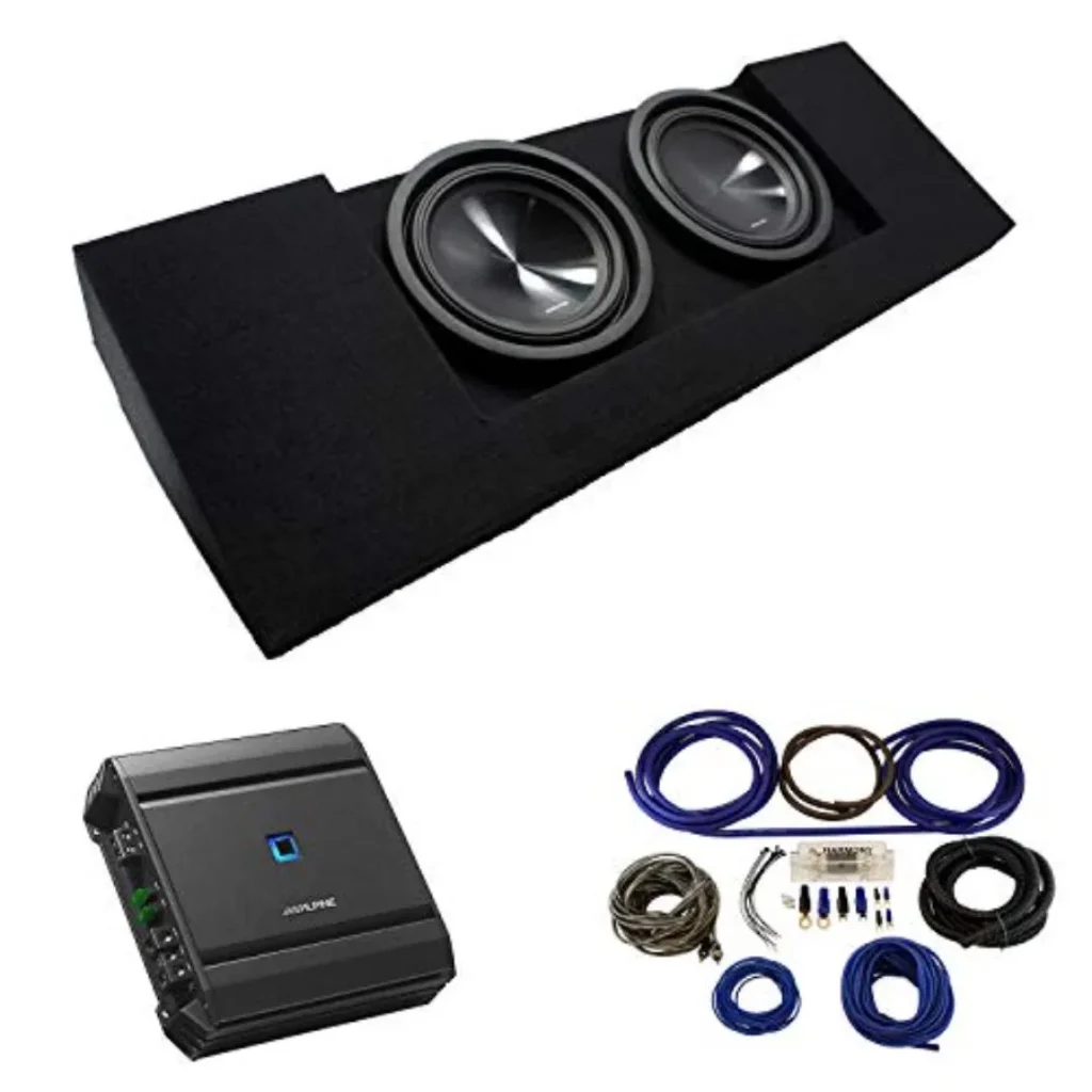 Truck audio installation: MDF sub box enclosure black