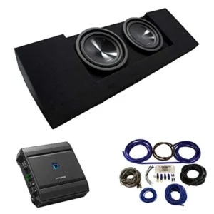 Truck audio installation: MDF sub box enclosure black