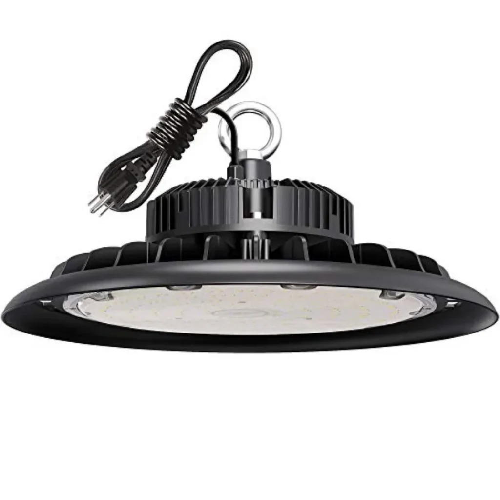 UFO LED High Bay Light 150W 21, 000lm 5000K Daylight 600W HID/HPS Equivalent with US Plug 5′ Cable LED Warehouse Lights Commerc