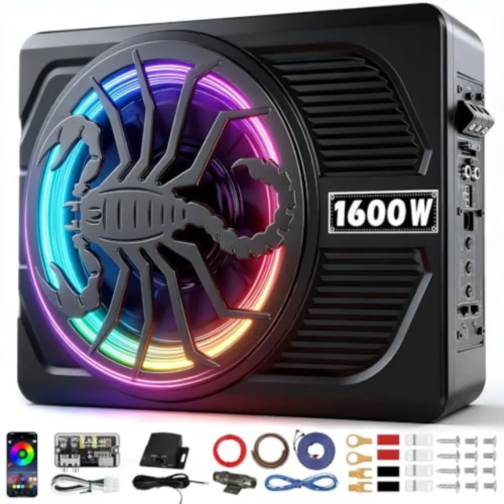 Underseat car subwoofer amp package truck SUV: 1600W