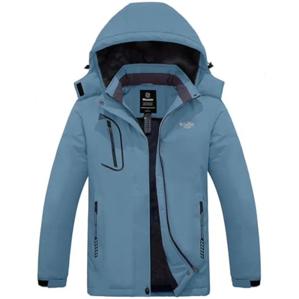 wantdo Women’s Mountain Waterproof Ski Jacket Windproof Rain Jacket Winter Warm Hooded Coat