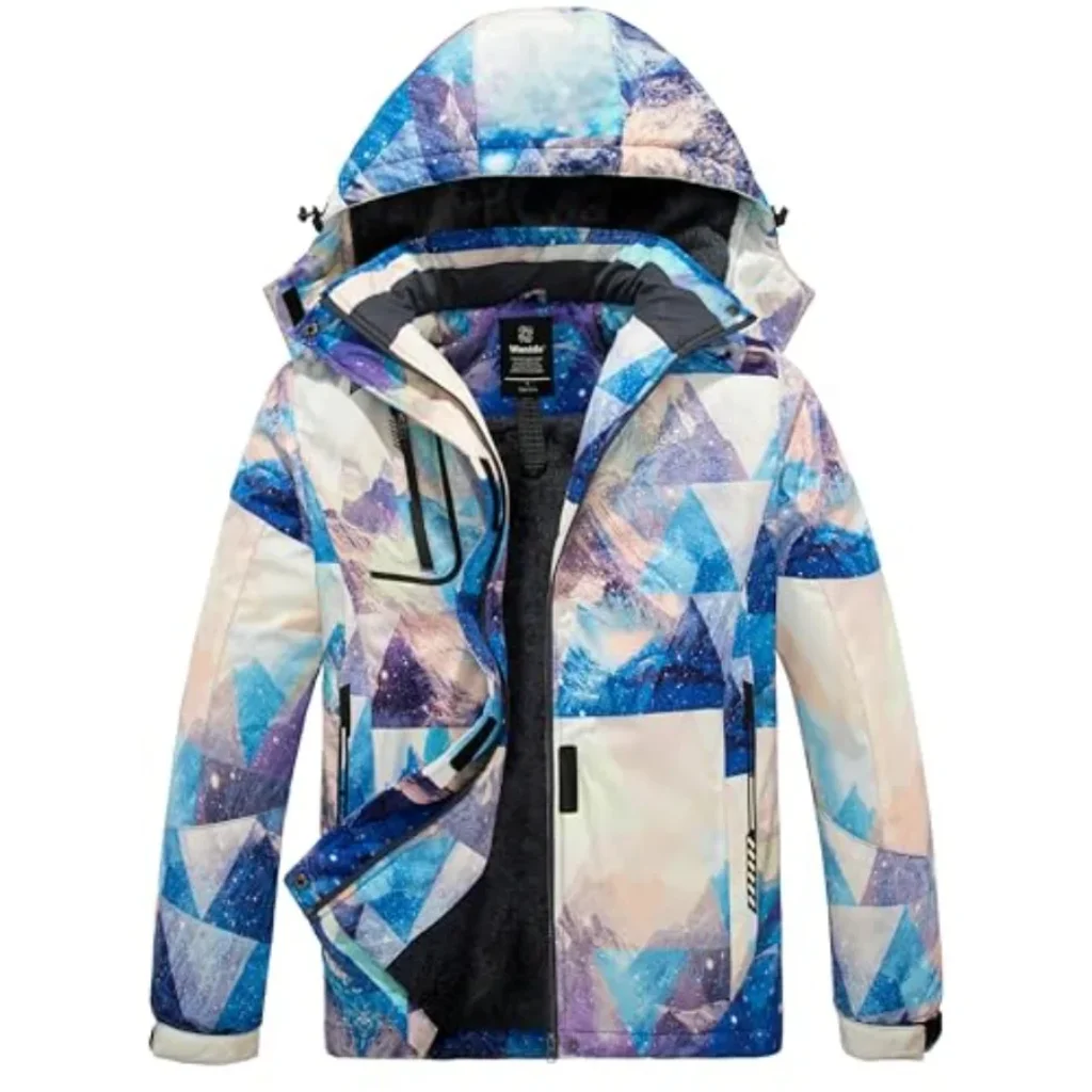 wantdo Women’s Mountain Waterproof Ski Jacket Windproof Rain Jacket Winter Warm Hooded Coat