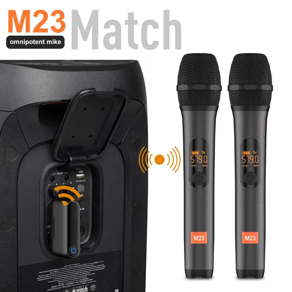 Wireless Microphone M23 UHF Recording Universal Karaoke Mic With Rechargeable Lithium Battery Receiver Work 5 Hours For Speaker