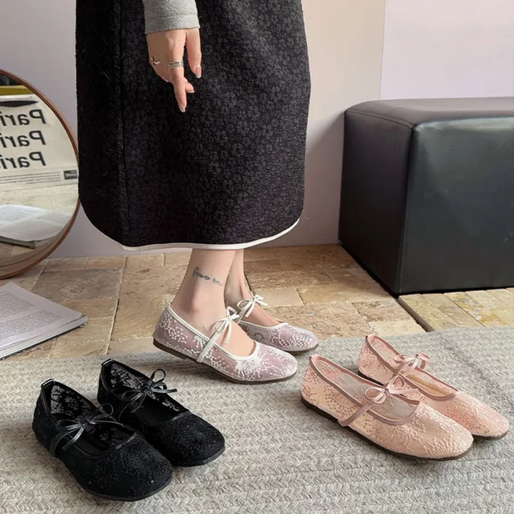 Women’s Gentle Ballet Flat Shoes 2026 Hollow Mesh