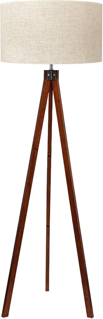 Wood Tripod Floor Lamp, Mid Century Standing Lamp