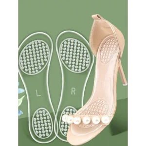 1 Pair Women’s Self-Adhesive Transparent Shock-Absorbing 3/4 Length