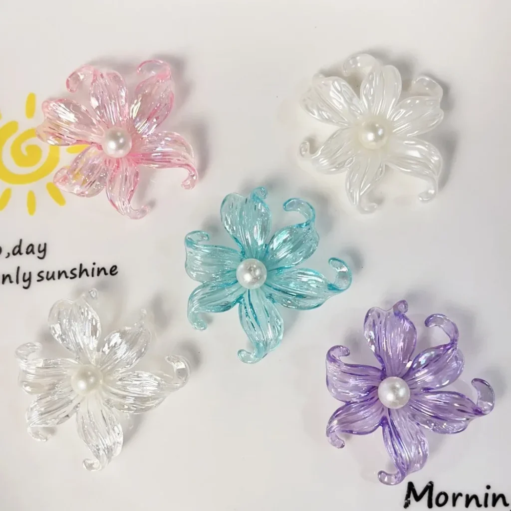 Shoes Charms Removable Transparent Acrylic Flower Shoes Accessories