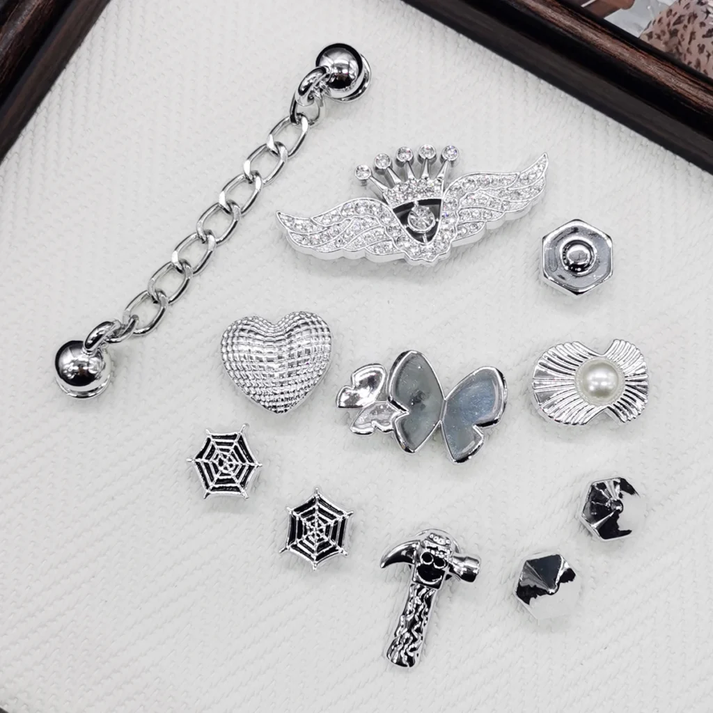 Butterfly Heart Shoe Charms DIY Chain Accessories Bling