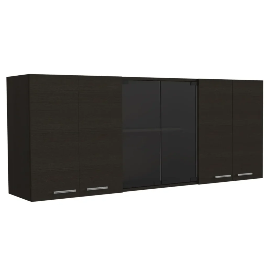 150″ Wall Cabinet, Two Close Cabinets, Two Open