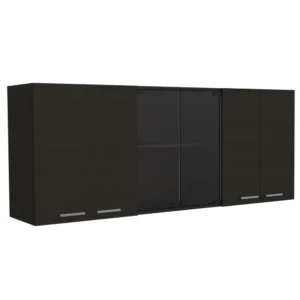 150″ Wall Cabinet, Two Close Cabinets, Two Open