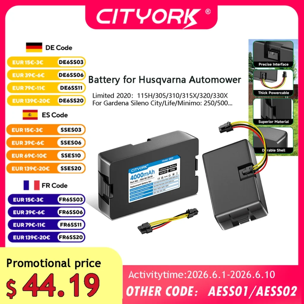 18V 4000mAh Battery Husqvarna Automower Limited 2020-2022 115H